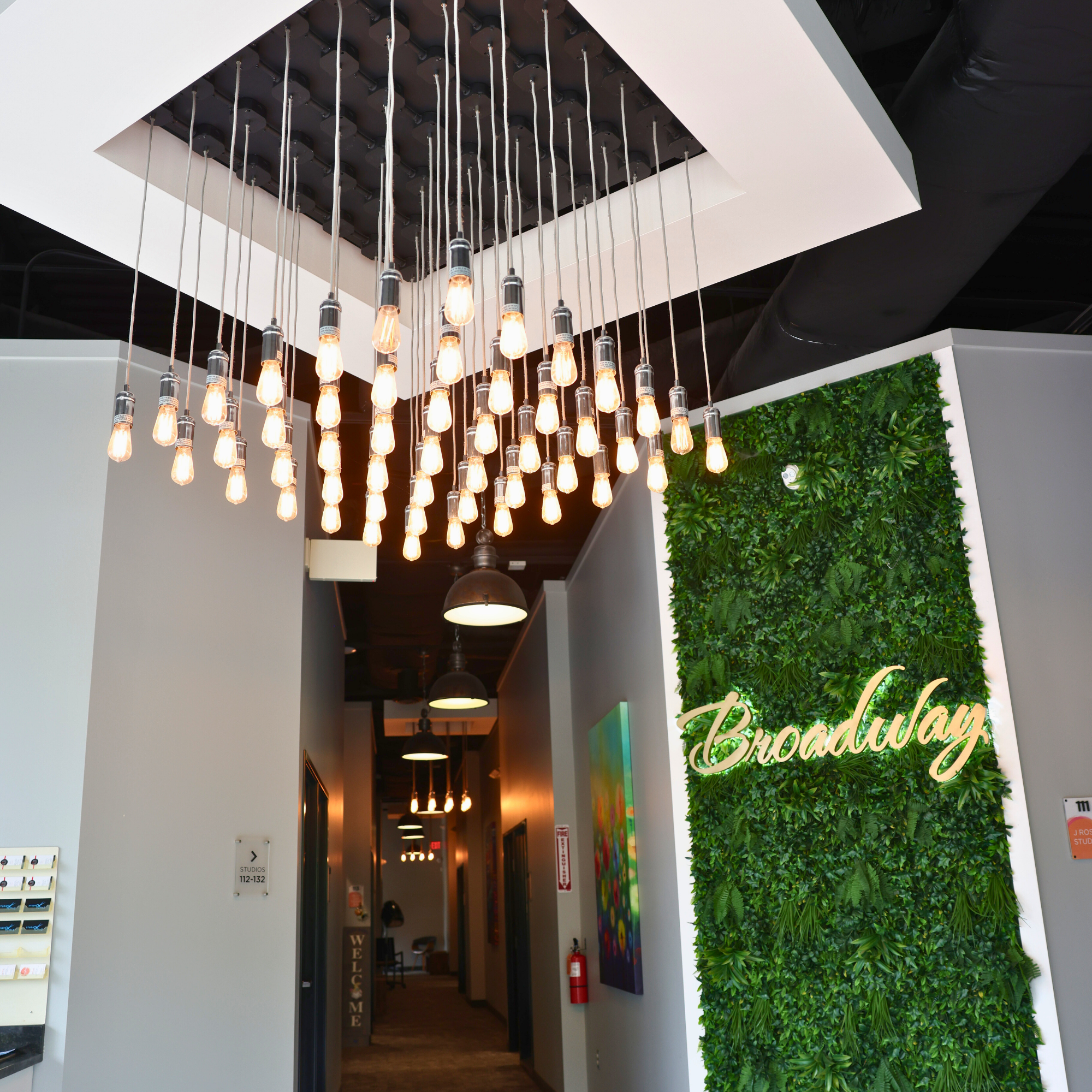 Clean and stylish hallway at Broadway Salon Studios Troy, MI